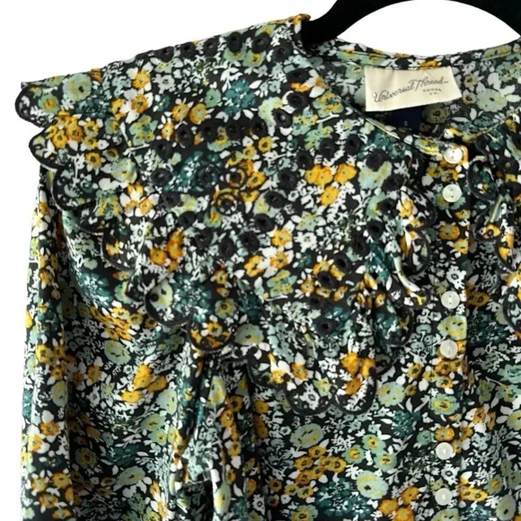 UNIVERSAL thread | NWOT | BALLOON SLEEVE BOHO FLORAL COLLARED BLOUSE | SMALL - Picture 3 of 10